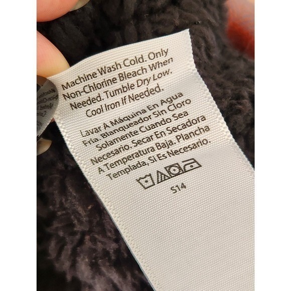 Men's buffalo plaid coat shacket. Orange, blue Size Small - Picture 9 of 11